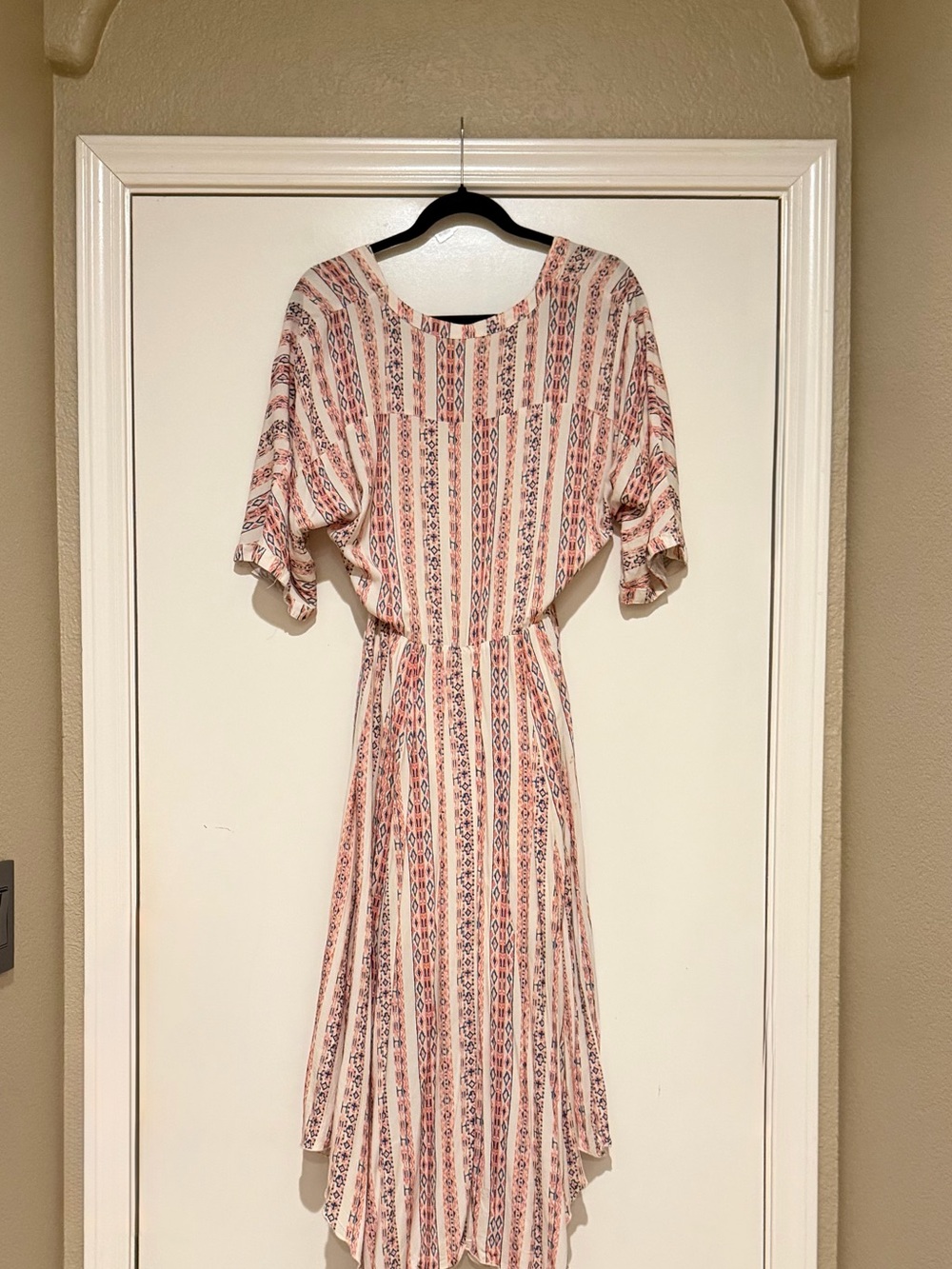 Mahina Pink Southwestern Striped High-Low Dress - Picture 2 of 4